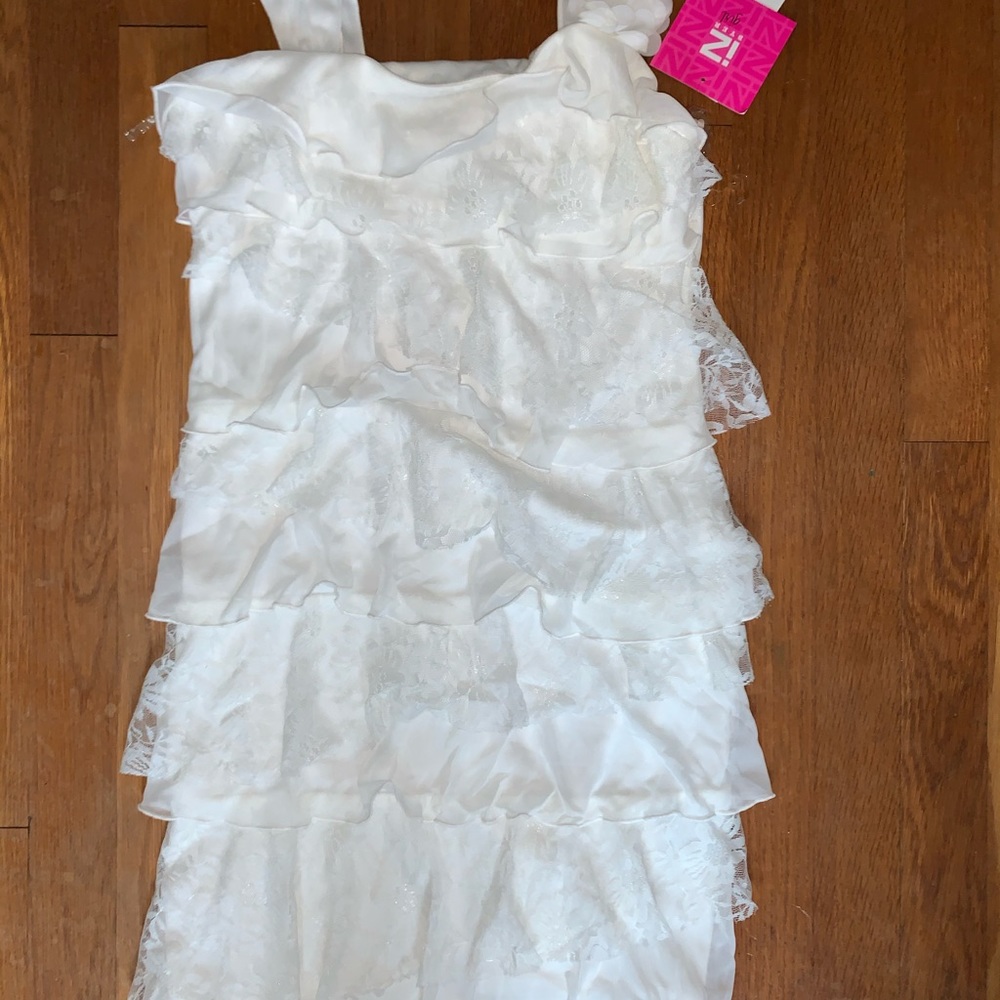 WHITE RUFFLE DRESS